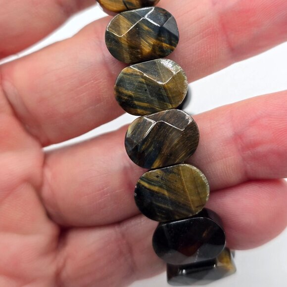 Tiger’s Eye 14mm Faceted Bracelet – Strength, Balance & Focus - Picture 2 of 4